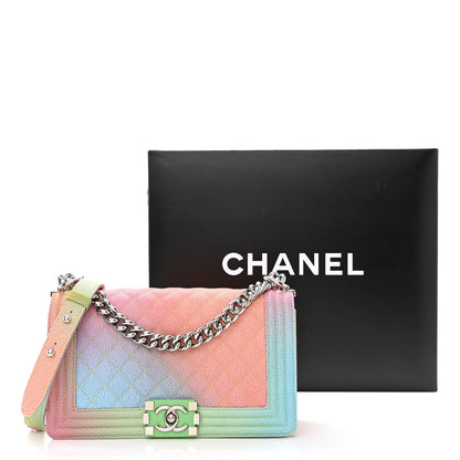 Chanel Caviar Quilted Medium Cuba Rainbow Boy Flap Multicolor 11 of 11