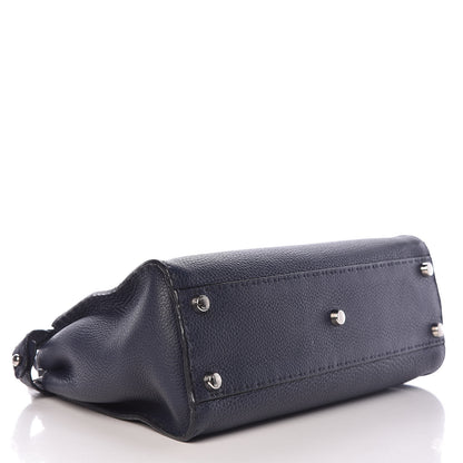 Fendi Cuoio Romano Selleria Medium Peekaboo Iconic Satchel Blue Notte 4 of 10