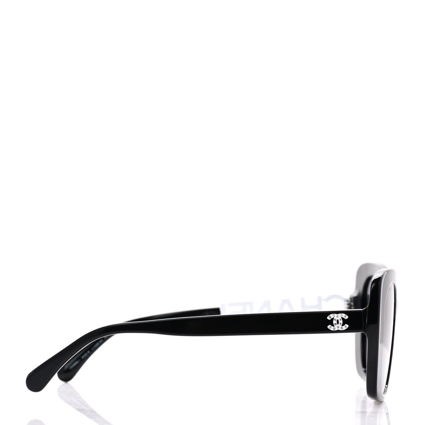 Acetate Strass Square Sunglasses 5422-B Black White
