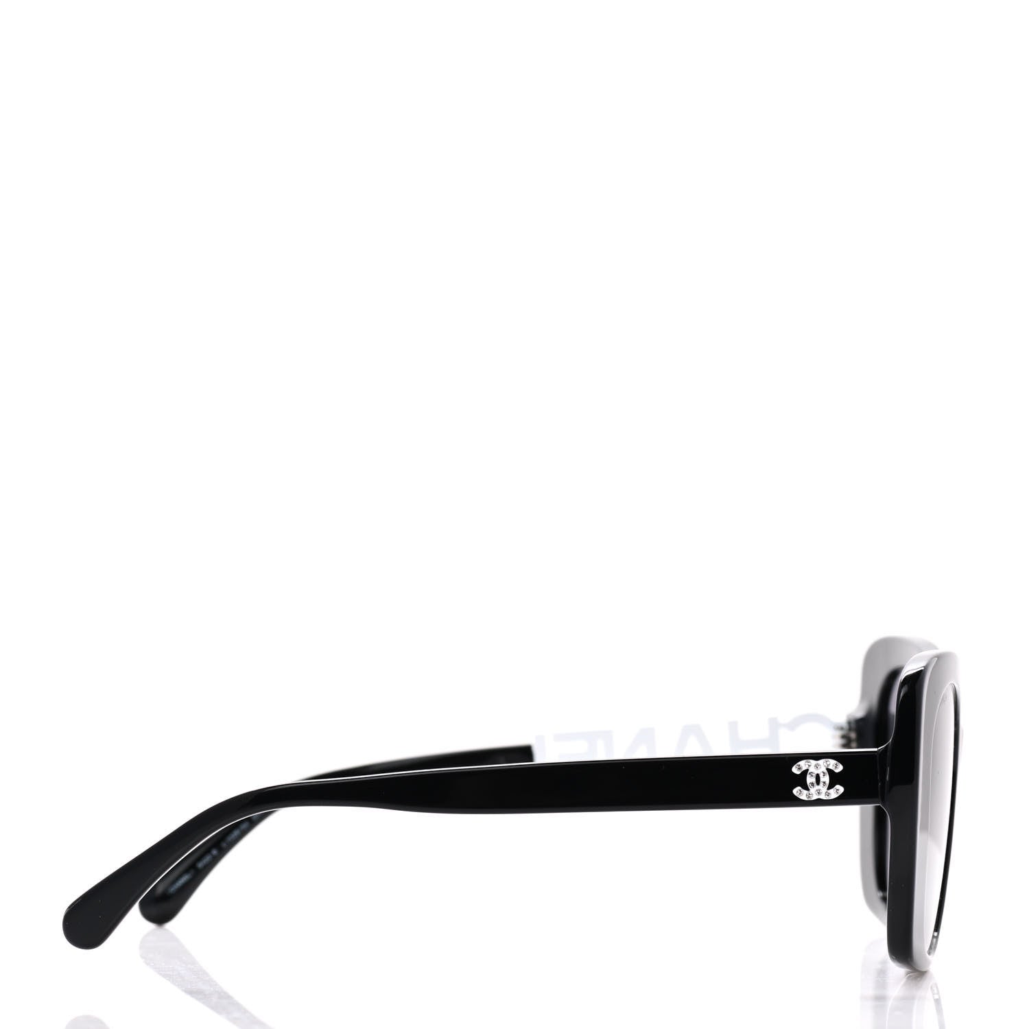 Chanel Acetate Strass Square Sunglasses 5422-B Black White 3 of 9