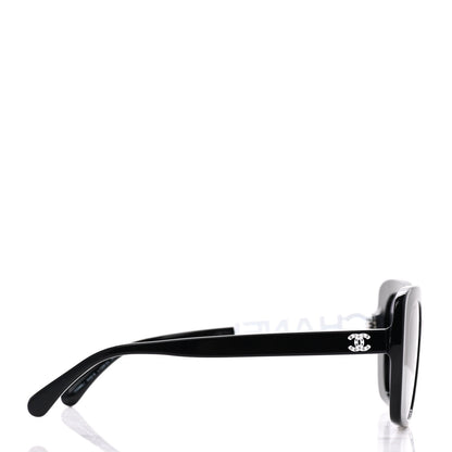 Chanel Acetate Strass Square Sunglasses 5422-B Black White 3 of 9