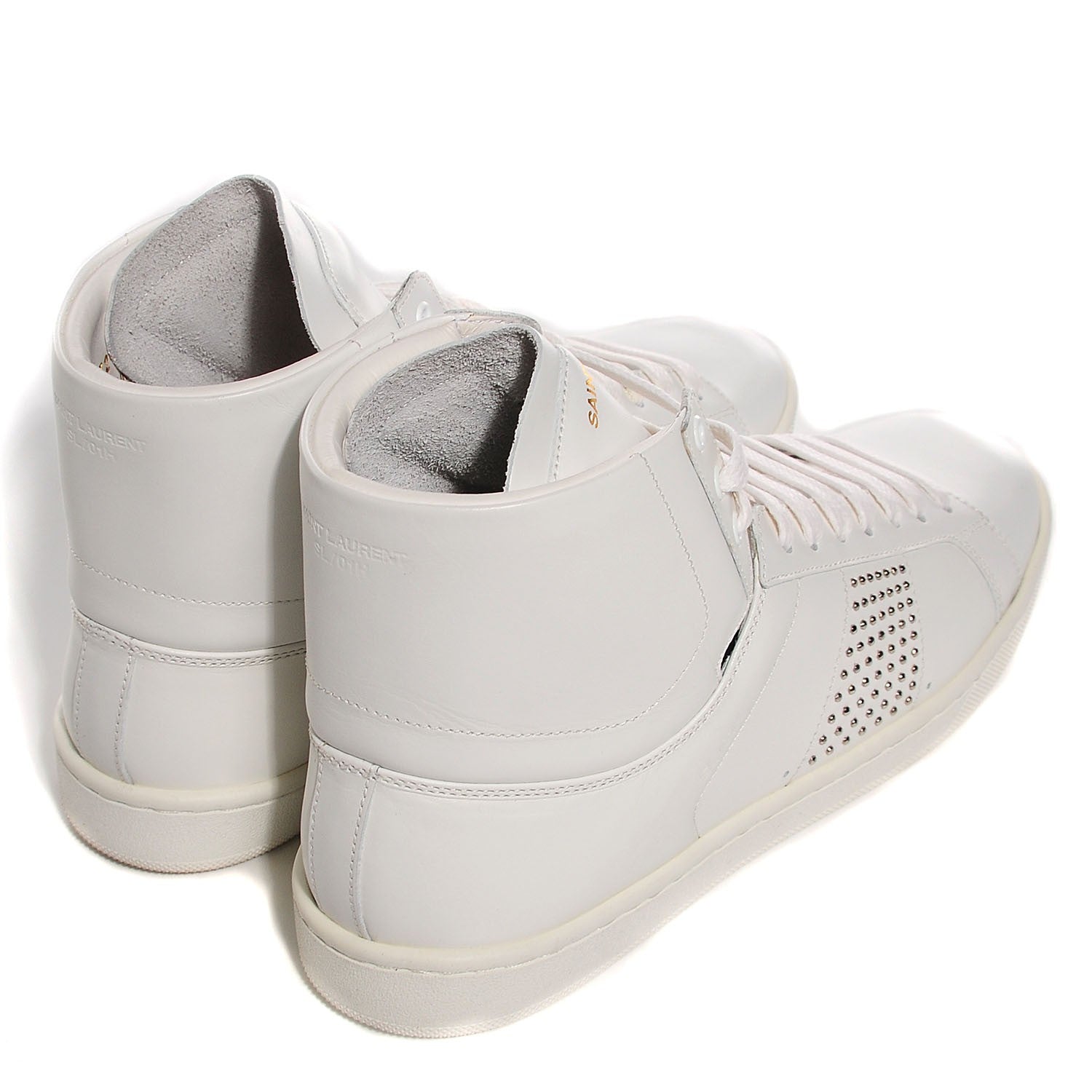 Saint Laurent Nappa Wolly High Top Sneakers 36.5 Optique White 4 of 8