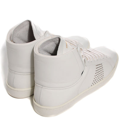 Saint Laurent Nappa Wolly High Top Sneakers 36.5 Optique White 4 of 8