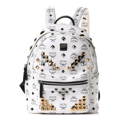 MCM Visetos Studded Small Stark M Backpack White 1 of 7