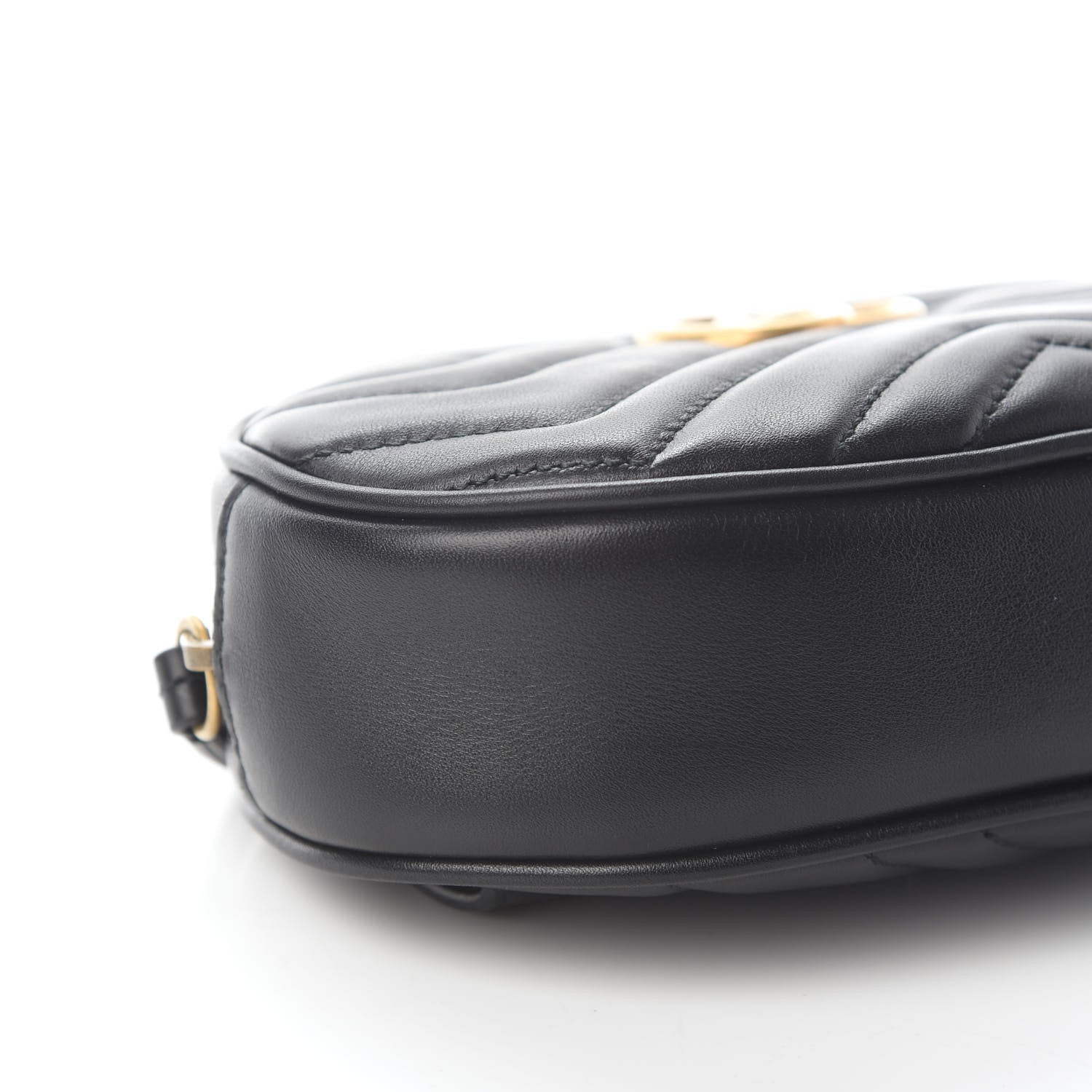 Gucci Calfskin Matelasse GG Marmont Belt Bag 85 34 Black 9 of 10