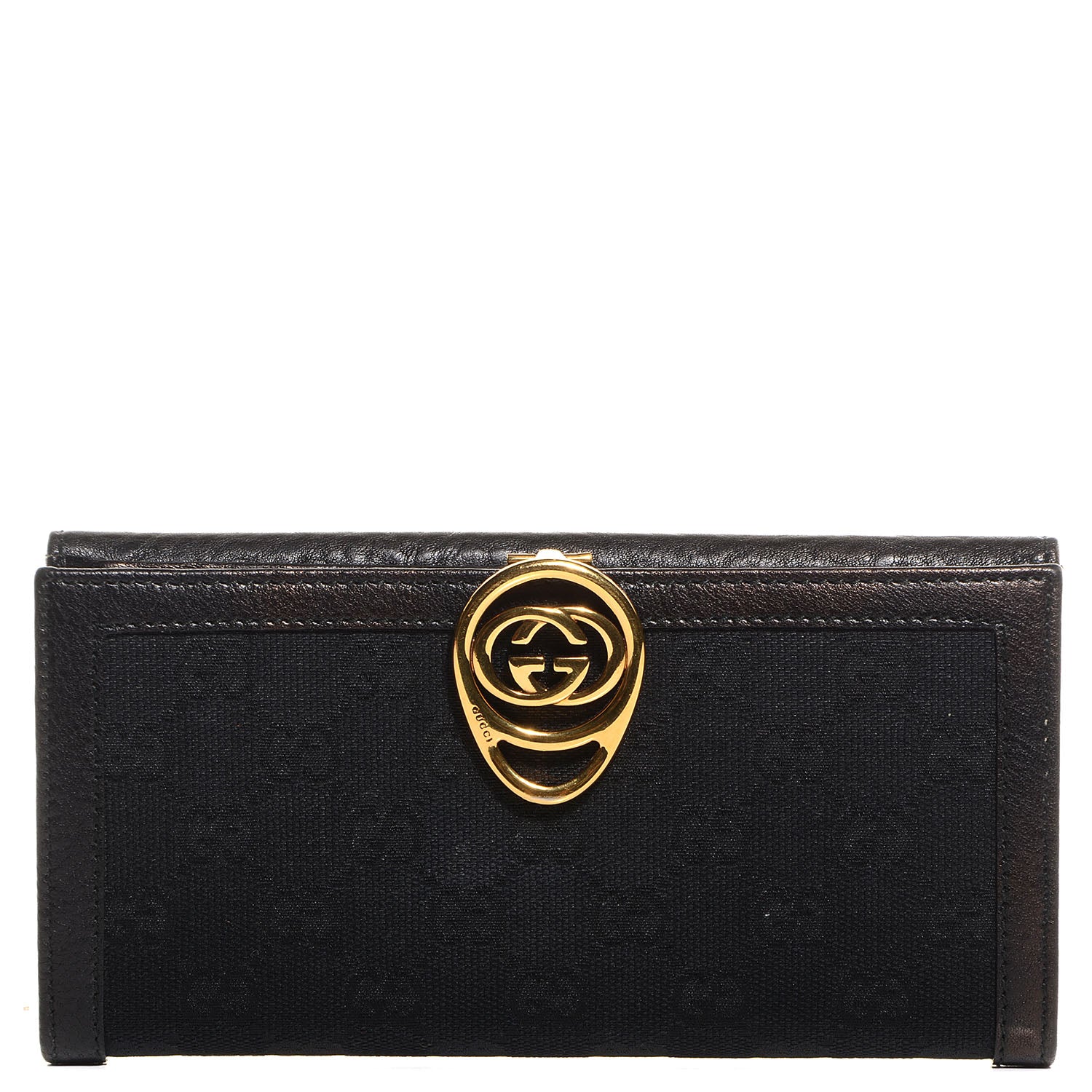 Gucci Monogram Interlocking GG Continental Wallet Black 1 of 8