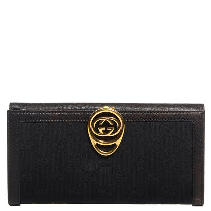 Gucci Monogram Interlocking GG Continental Wallet Black 1 of 8