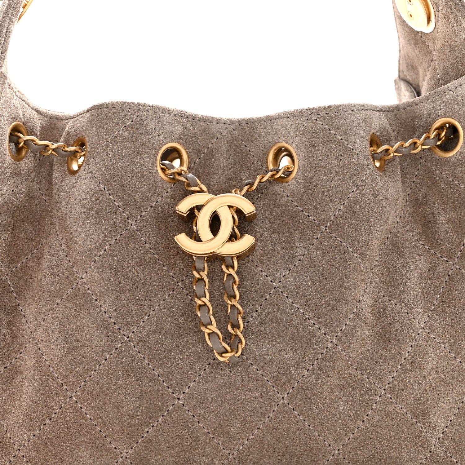 Chanel Suede Quilted Mini Chanel 25 Handbag Dark Grey 8 of 14