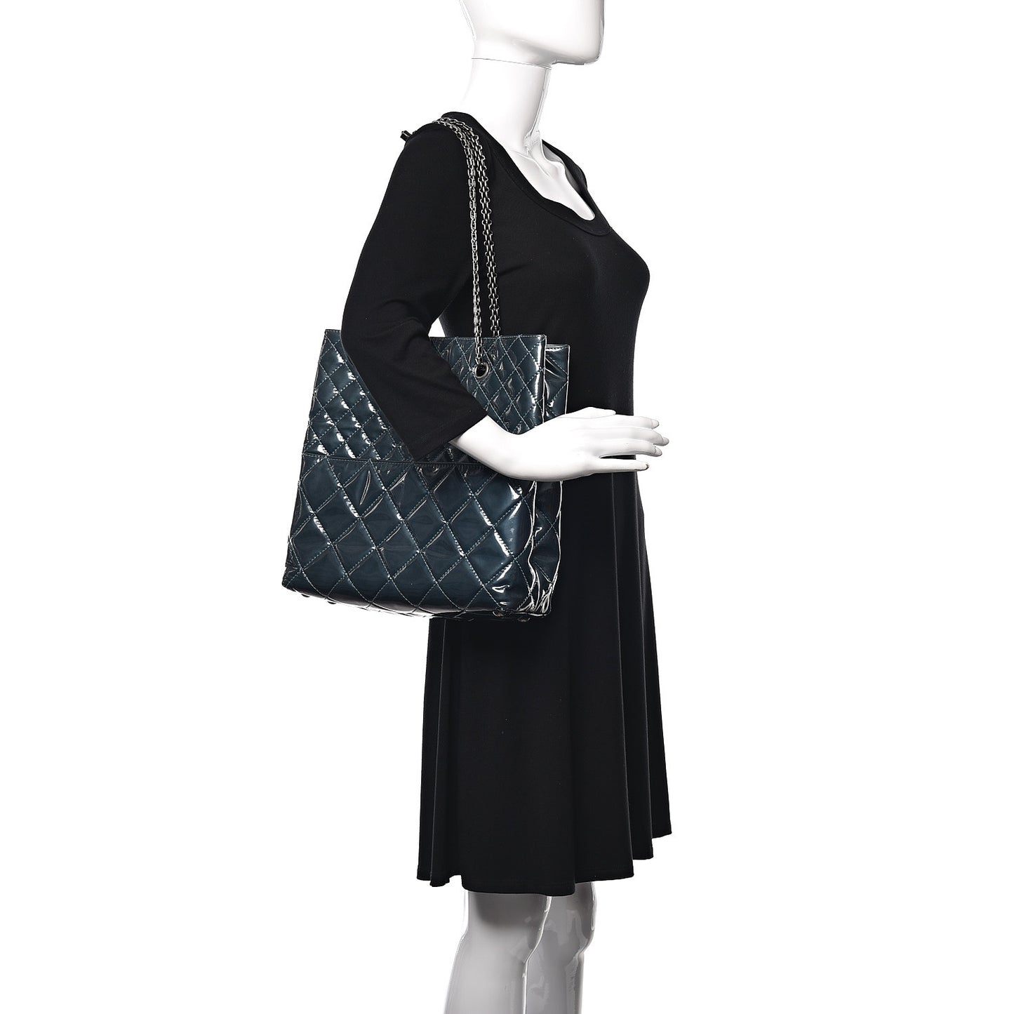 Patent Quilted Reissue 2.55 Tote Blue