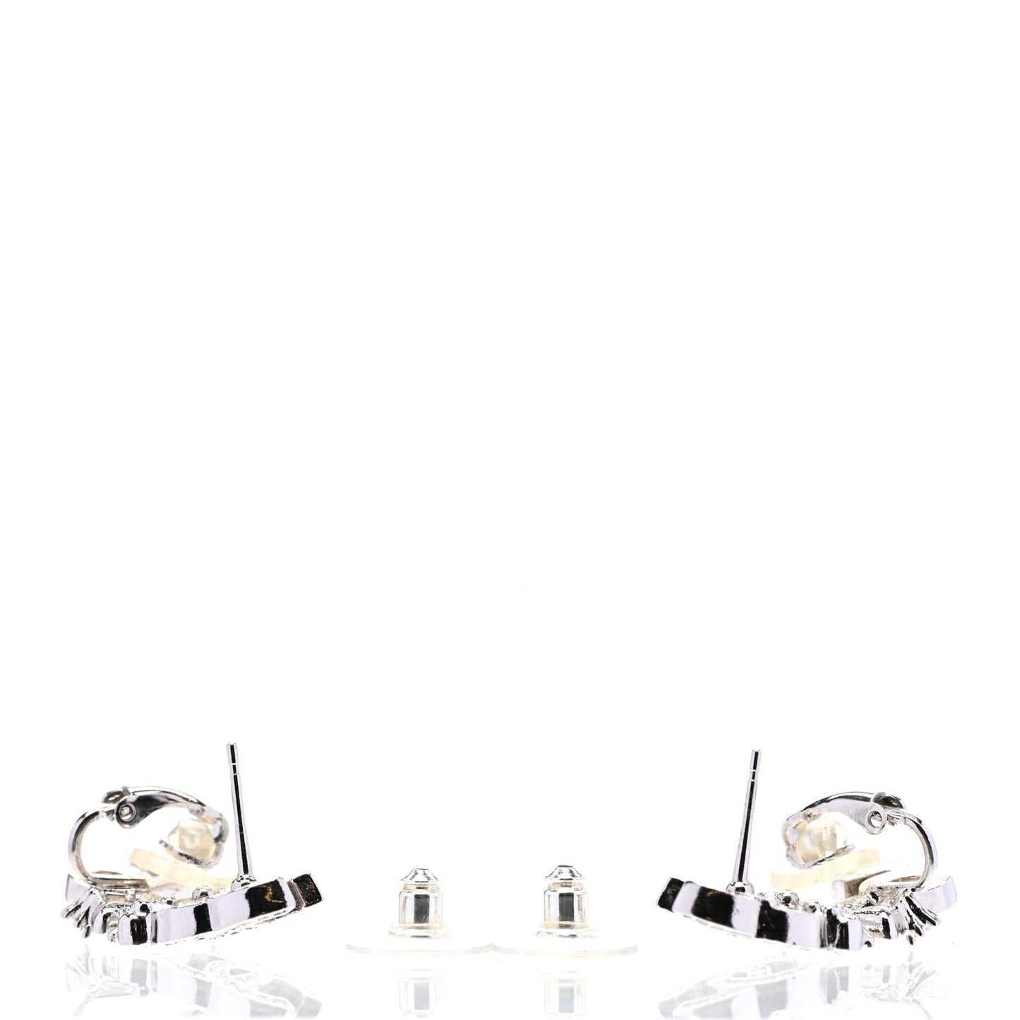 Crystal Star 5 CC Earrings Silver