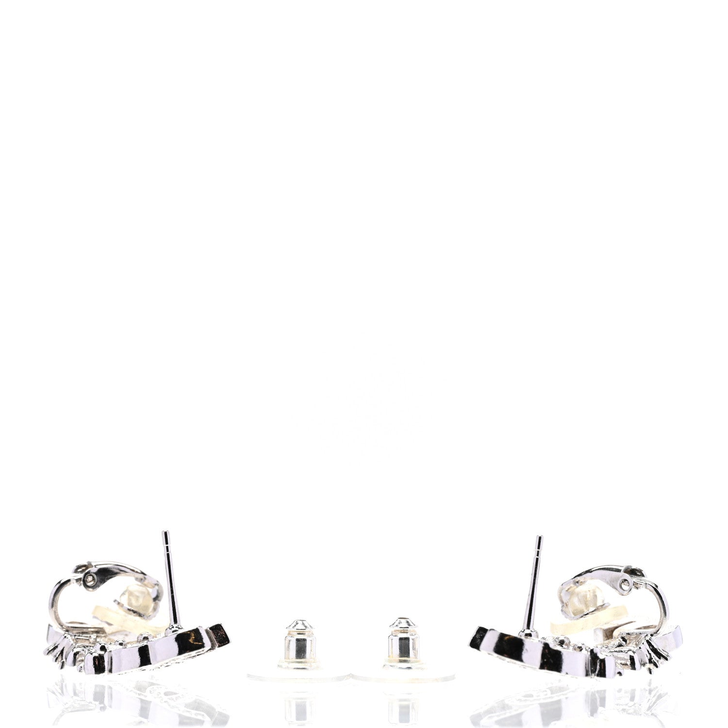 Chanel Crystal Star 5 CC Earrings Silver 3 of 5