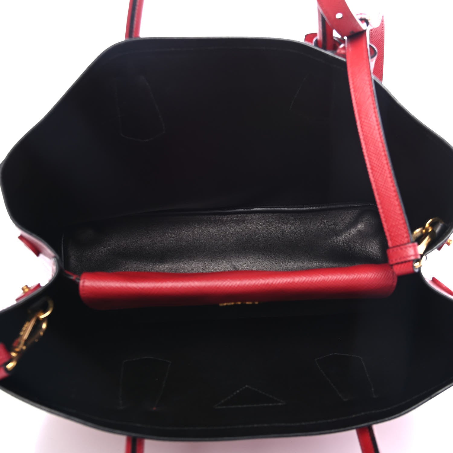 Prada Saffiano Cuir Medium Double Bag Rosso 4 of 4