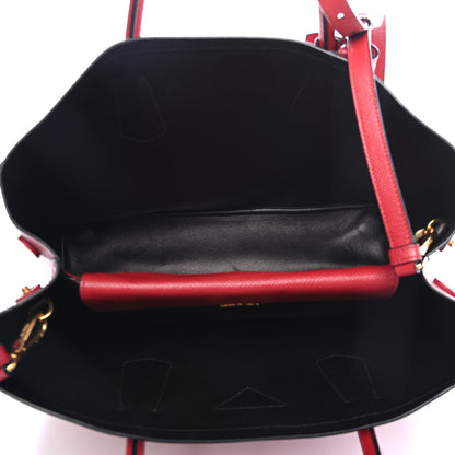 Prada Saffiano Cuir Medium Double Bag Rosso 4 of 4