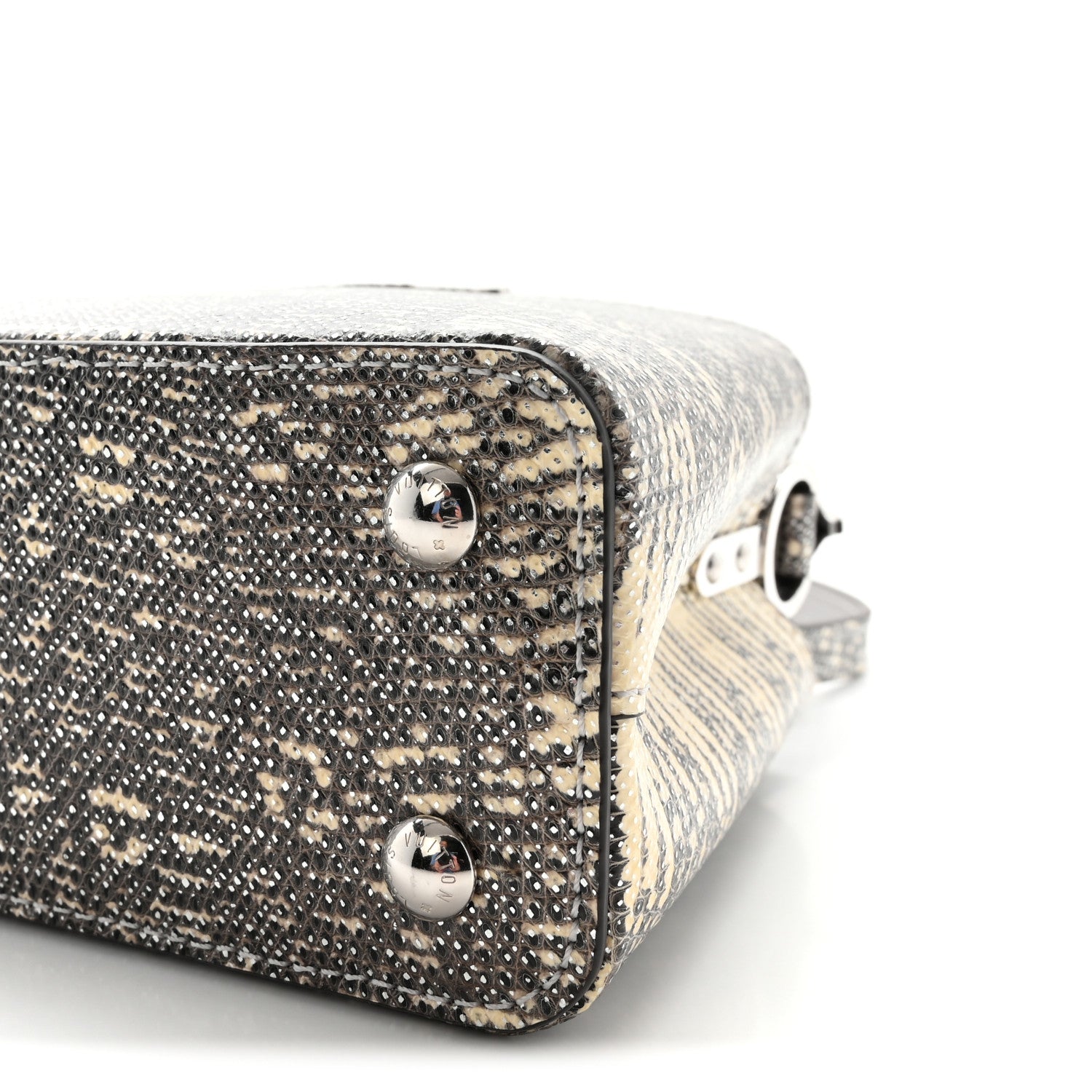 Louis Vuitton Lizard Mini Capucines Argento 9 of 10