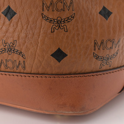 MCM Visetos Small Heritage Drawstring Bucket Bag Cognac 11 of 14