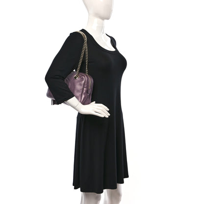 Gucci Metallic Pebbled Calfskin Small Soho Bowler Purple 2 of 12