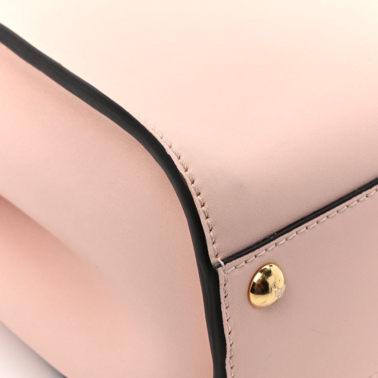 Vitello Seta Canvas FF Embroidered Mini Peekaboo Iconic Satchel Rosa Confetto