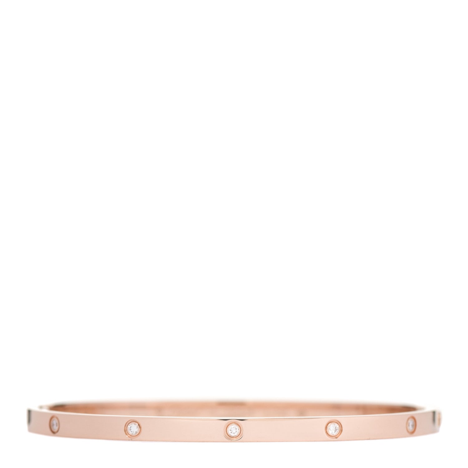 Cartier 18K Pink Gold 10 Diamond Small LOVE Bracelet 18 1 of 5