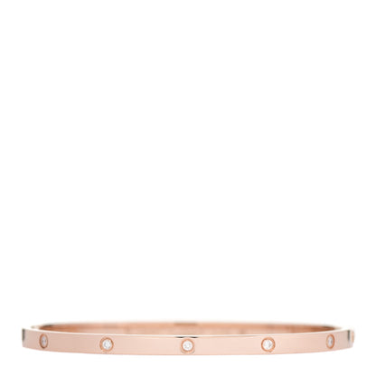 Cartier 18K Pink Gold 10 Diamond Small LOVE Bracelet 18 1 of 5