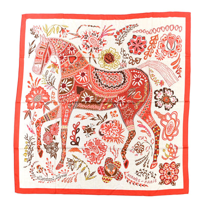Hermes Cashmere Silk En Attendant Ulysse Shawl 140 Naturel Orange Brun 1 of 5