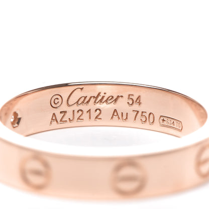Cartier 18K Pink Gold Diamond 4mm LOVE Wedding Band Ring 54 6.75 3 of 5
