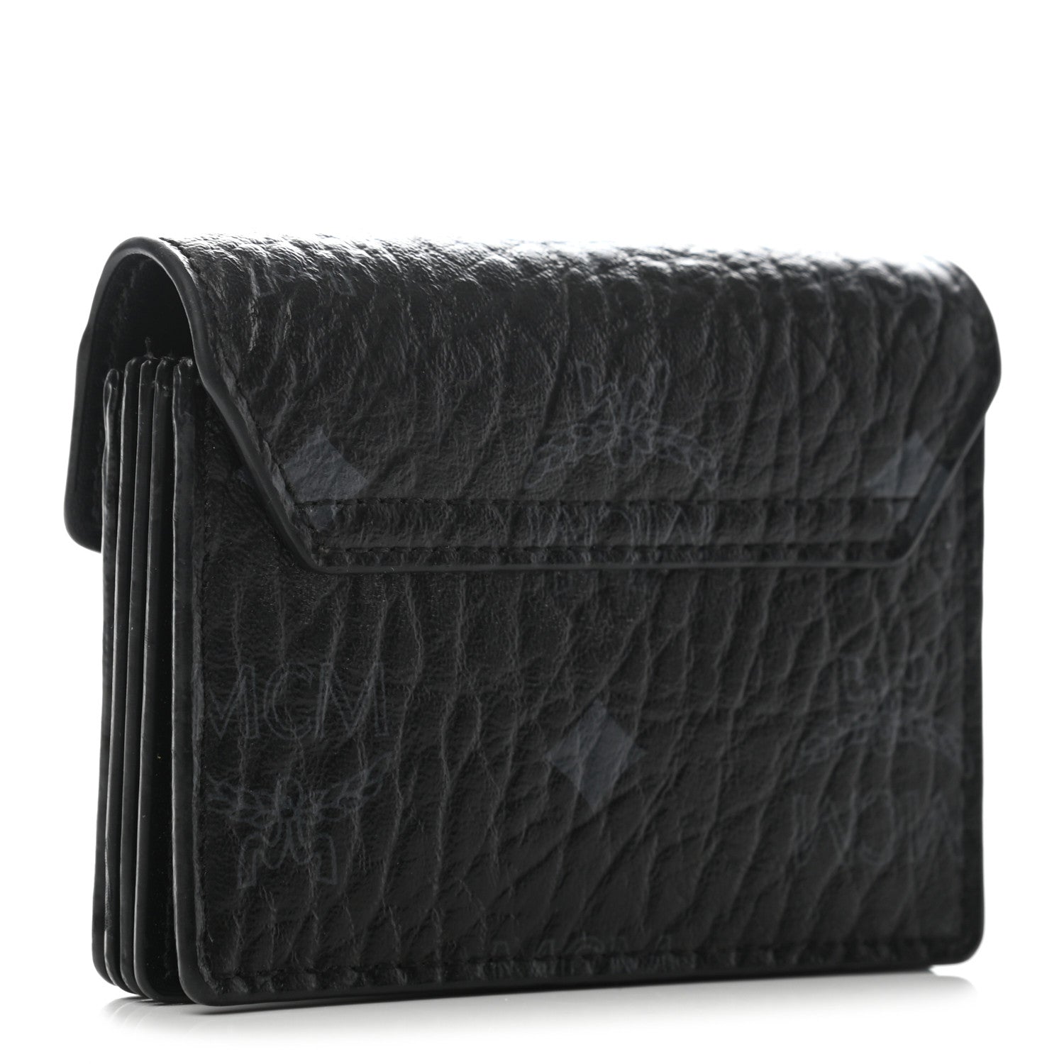MCM Visetos Mini Accordion Card Wallet Black 3 of 6