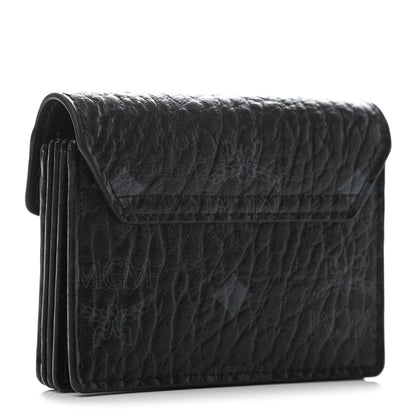 MCM Visetos Mini Accordion Card Wallet Black 3 of 6