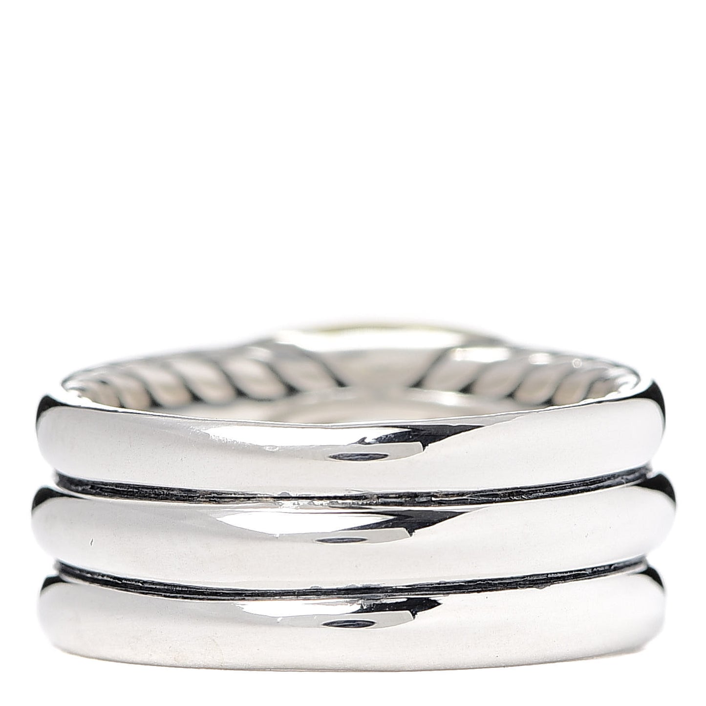 Sterling Silver 18K Yellow Gold Thoroughbred Cushion Link Ring 54 7