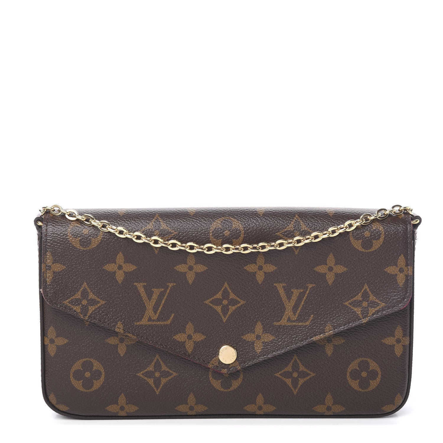 Louis Vuitton Monogram Pochette Felicie Chain Wallet Fuchsia 1 of 8