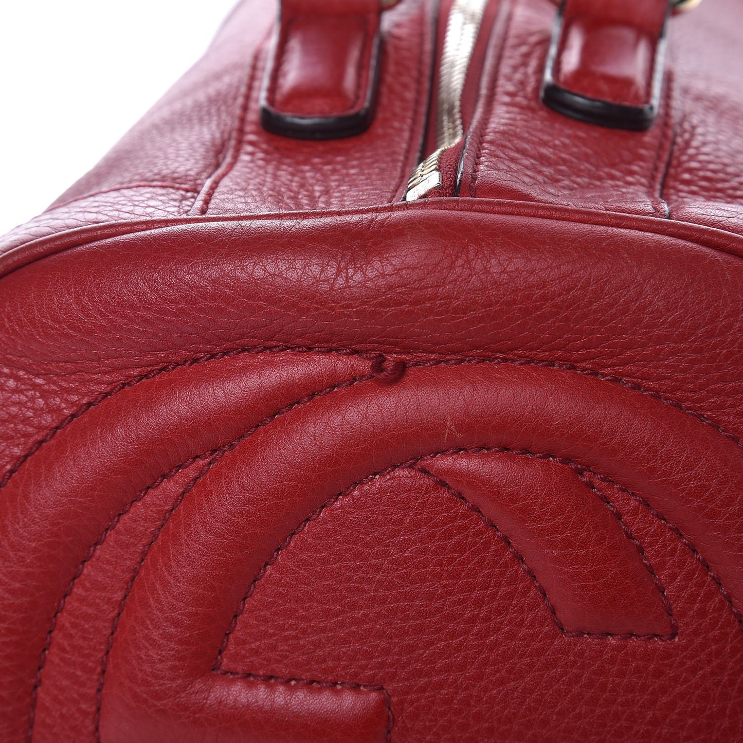 Pebbled Calfskin Medium Soho Boston Red