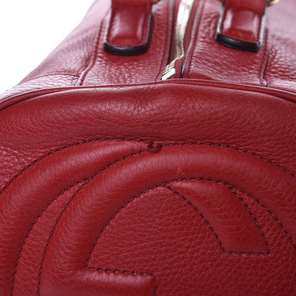 Gucci Pebbled Calfskin Medium Soho Boston Red 9 of 11
