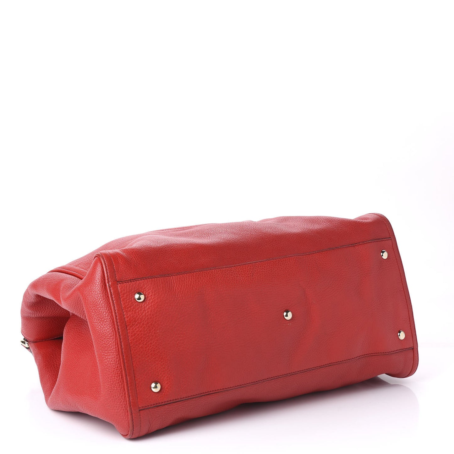 Pebbled Calfskin Large Soho Shoulder Bag Red