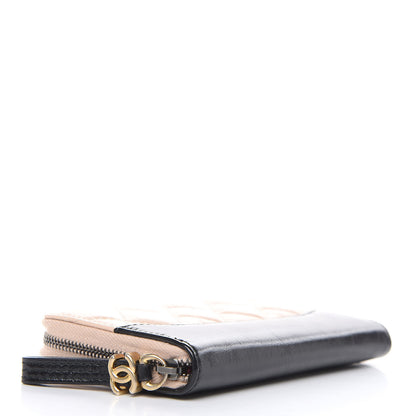 Chanel Aged Calfskin Quilted Small Gabrielle Zip Around Wallet Beige Black 4 of 10