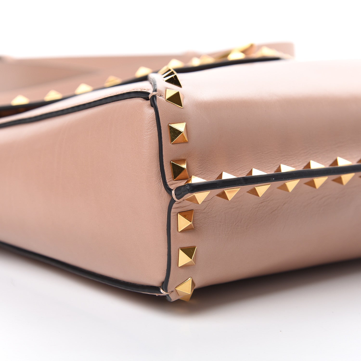 Valentino Garavani Vitello Rockstud Hype Shoulder Bag Rose Cannelle 9 of 12