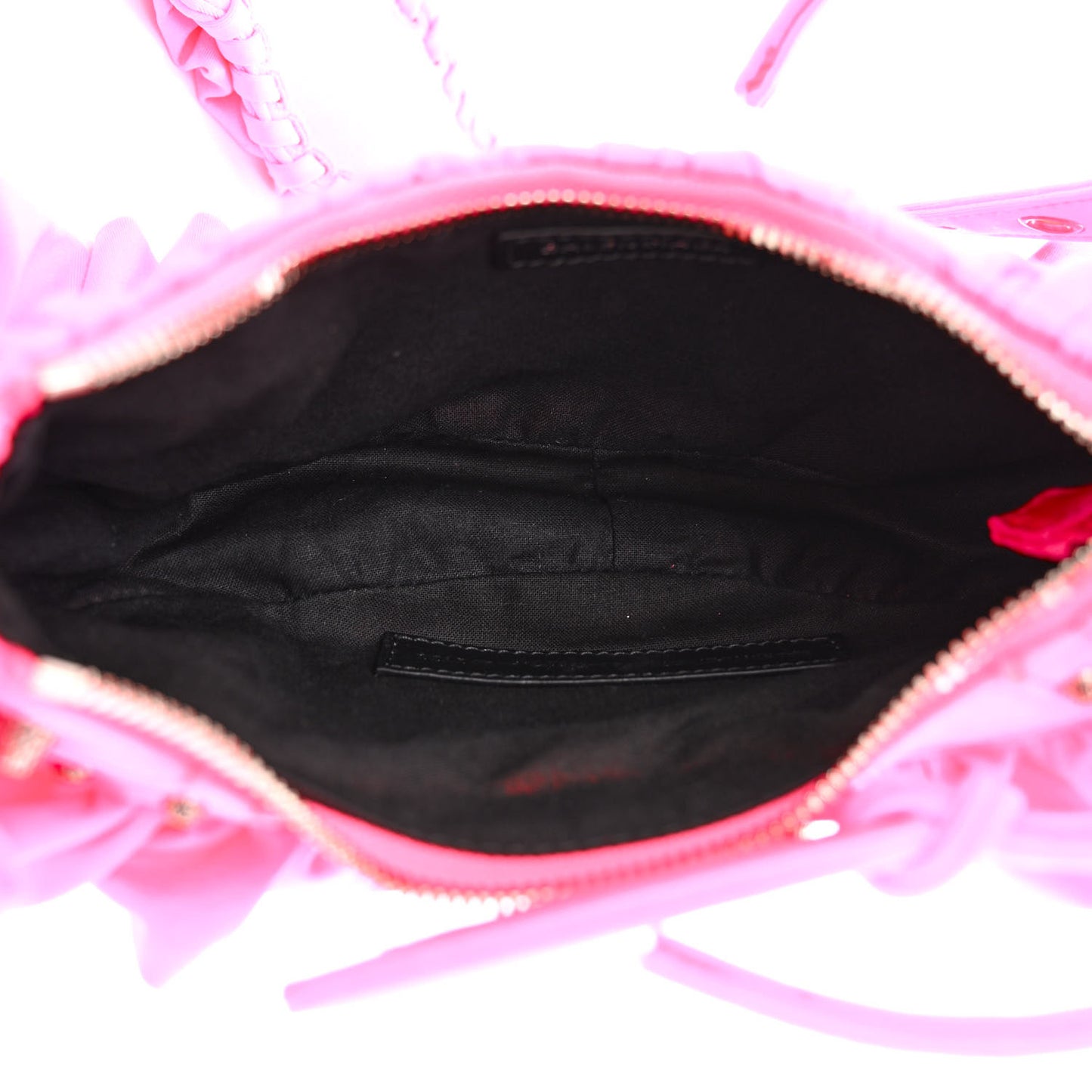 Ruffled Jersey Le Cagole Shoulder Bag XS Fluo Pink