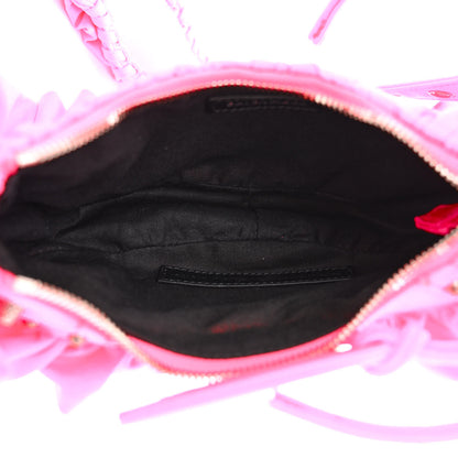 Balenciaga Ruffled Jersey Le Cagole Shoulder Bag XS Fluo Pink 5 of 10
