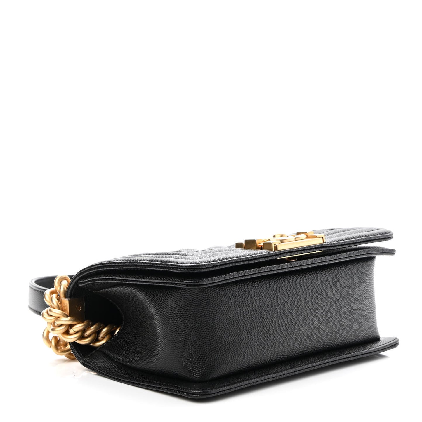 Caviar Quilted Small Boy Flap Black