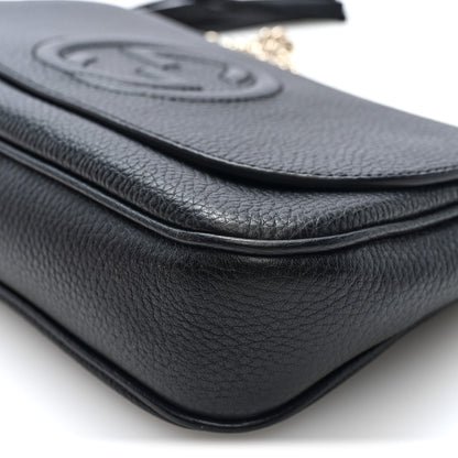 Gucci Pebbled Calfskin Medium Soho Flap Crossbody Black Black 10 of 10