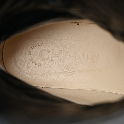 Chanel Calfskin Quilted Biker Boots 37 Black 6 of 11