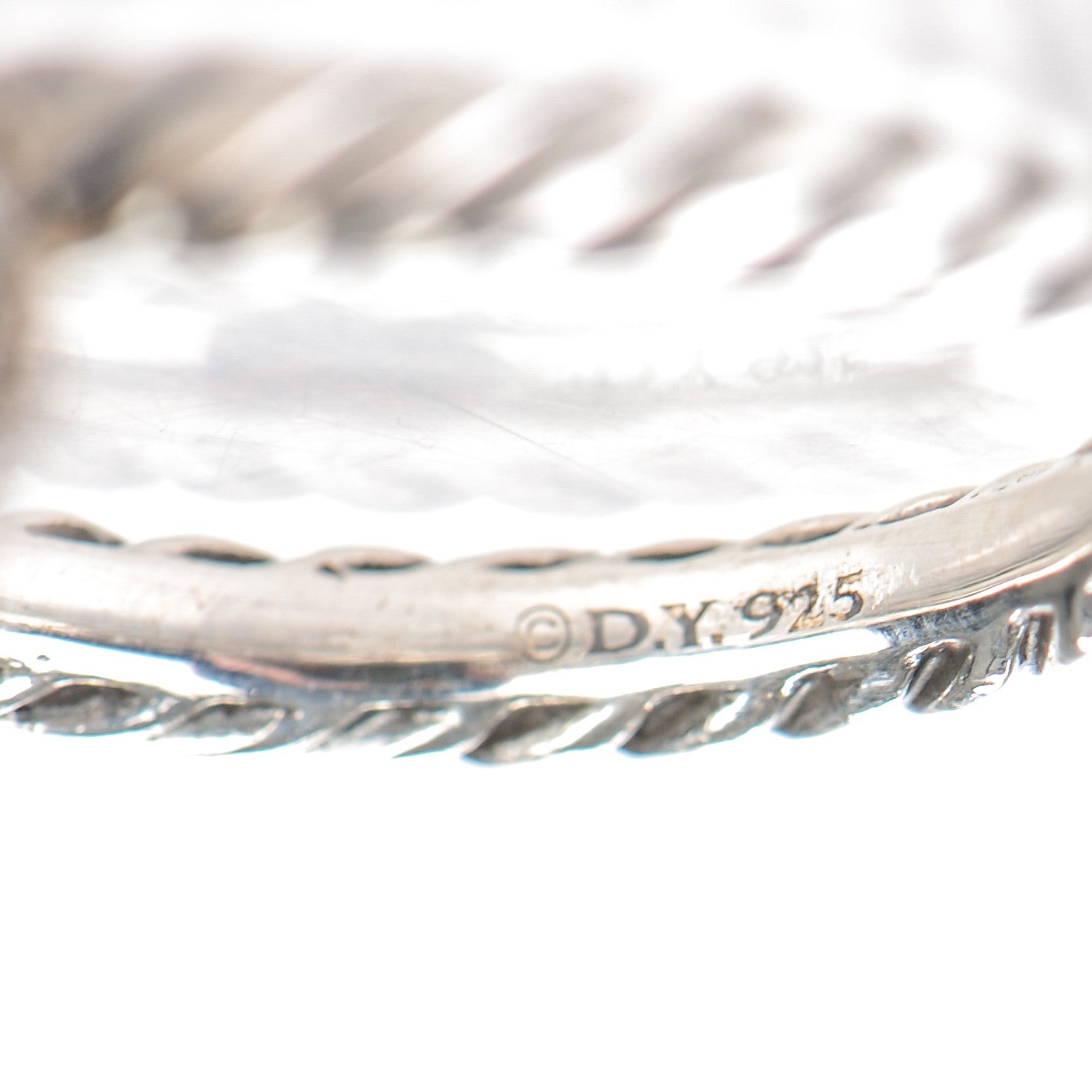 David Yurman Sterling Silver Pave Diamond 8mm Element Ball Ring 51.5 6 4 of 4