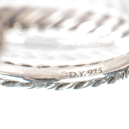 David Yurman Sterling Silver Pave Diamond 8mm Element Ball Ring 51.5 6 4 of 4