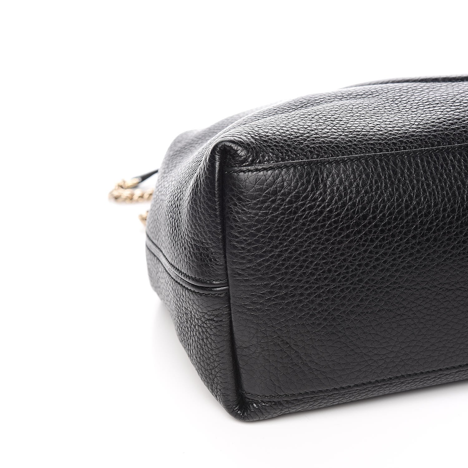 Gucci Pebbled Calfskin Medium Soho Chain Shoulder Bag Black 8 of 10