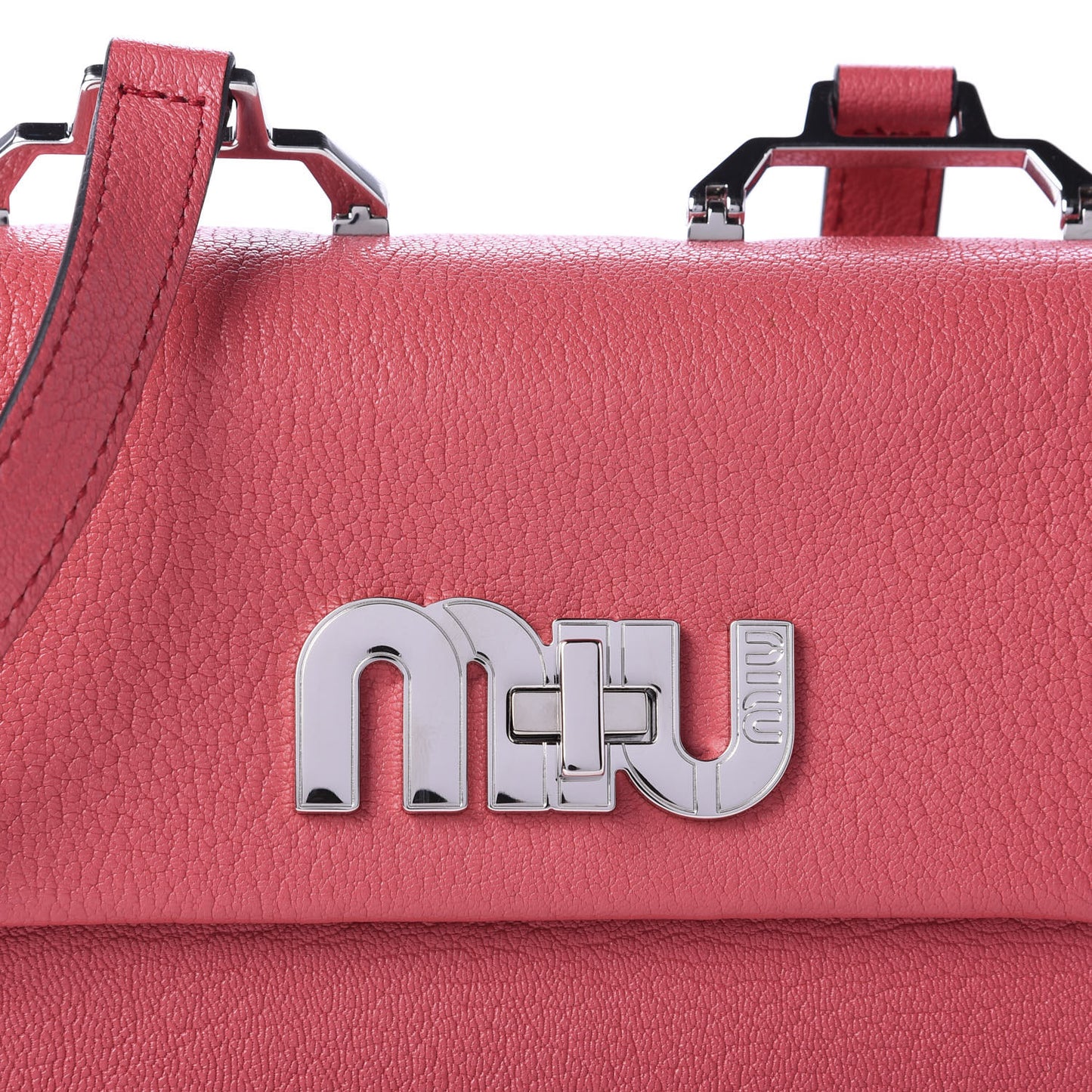 Goatskin Suede Madras Miu Logo Shoulder Bag Peonia Astrale