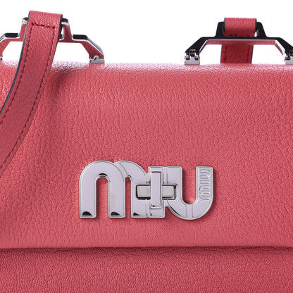 Miu Miu Goatskin Suede Madras Miu Logo Shoulder Bag Peonia Astrale 9 of 9