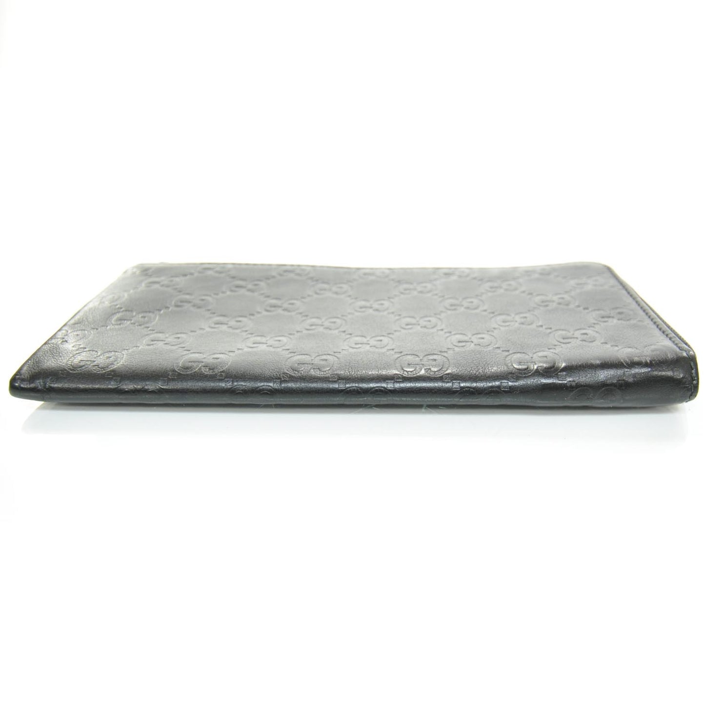 Guccissima Flat Zip Around Wallet Black