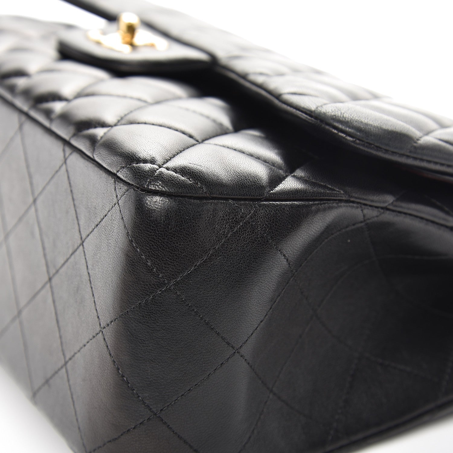 Chanel Lambskin Quilted Jumbo Double Flap Black 10 of 13