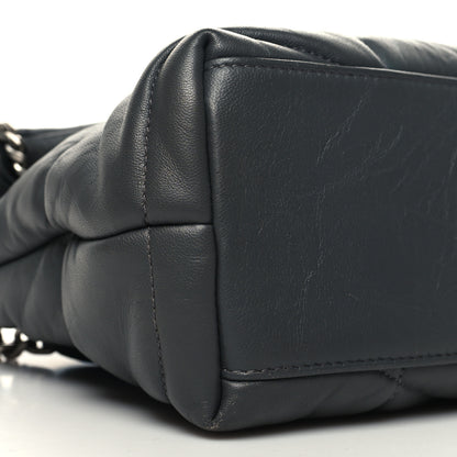 Saint Laurent Lambskin Quilted Small Loulou Puffer Monogram Chain Satchel Concrete 9 of 10