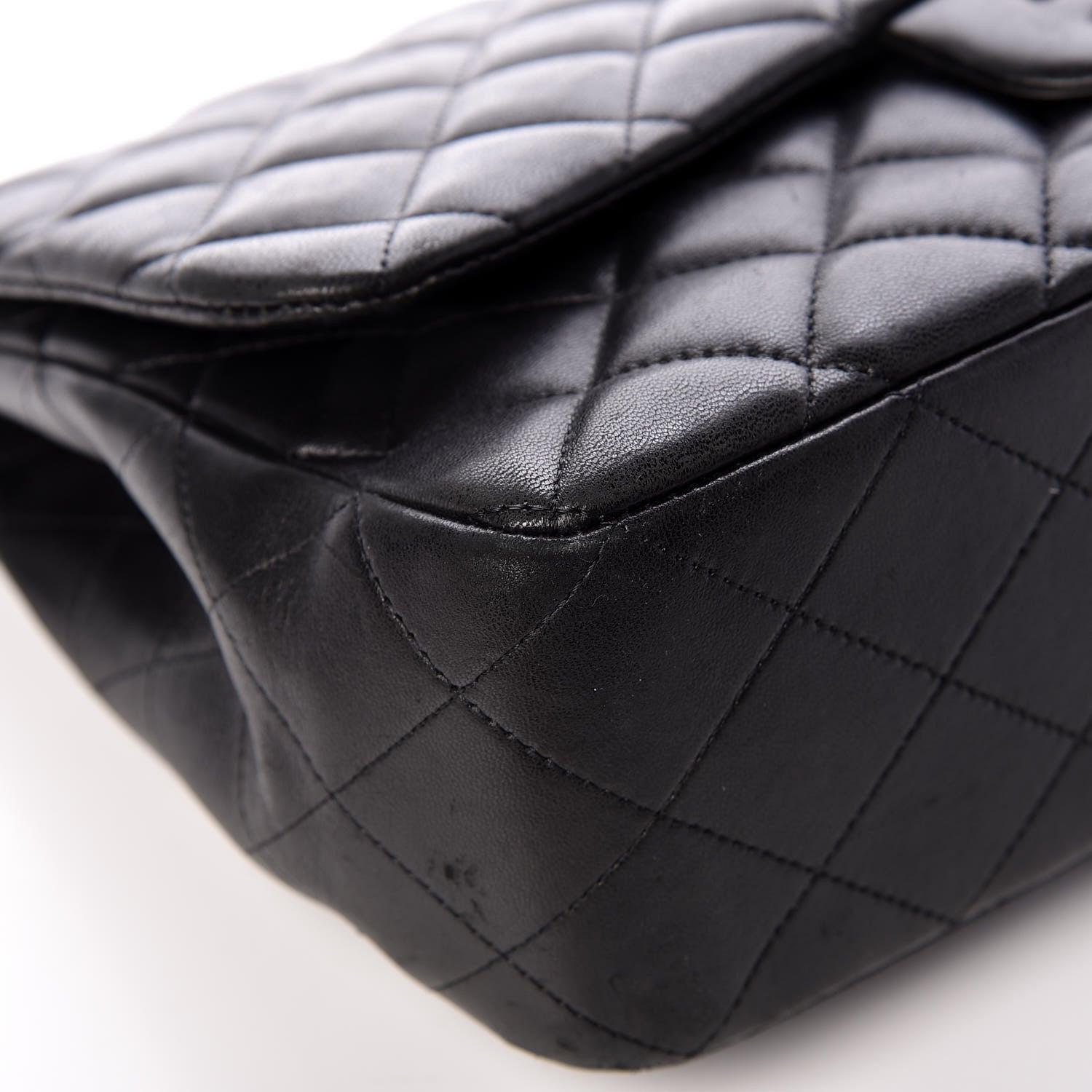 Chanel Lambskin Quilted Jumbo Single Flap Black 15 of 20