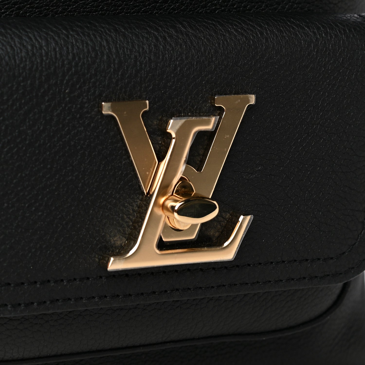 Louis Vuitton Calfskin Lockme Bucket MM Black 6 of 7