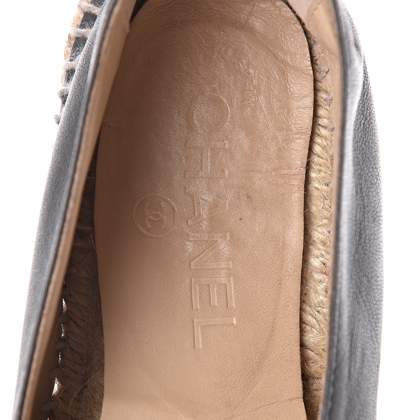 Lambskin CC Espadrilles 36 Dark Grey